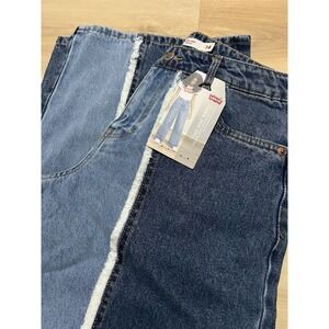 NWT Levi's Girls High Rise Baggy Shade Blocked Jeans Size 14 Wide Leg Youth Kids